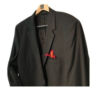 Jos A Bank Suit Jacket. Black Micro Pinstripe. Sz 52 L